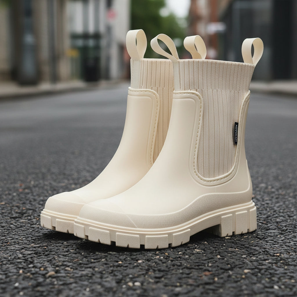 Women’s Waterproof Ankle Rain Boots with Elevated Lug Sole - Image 5