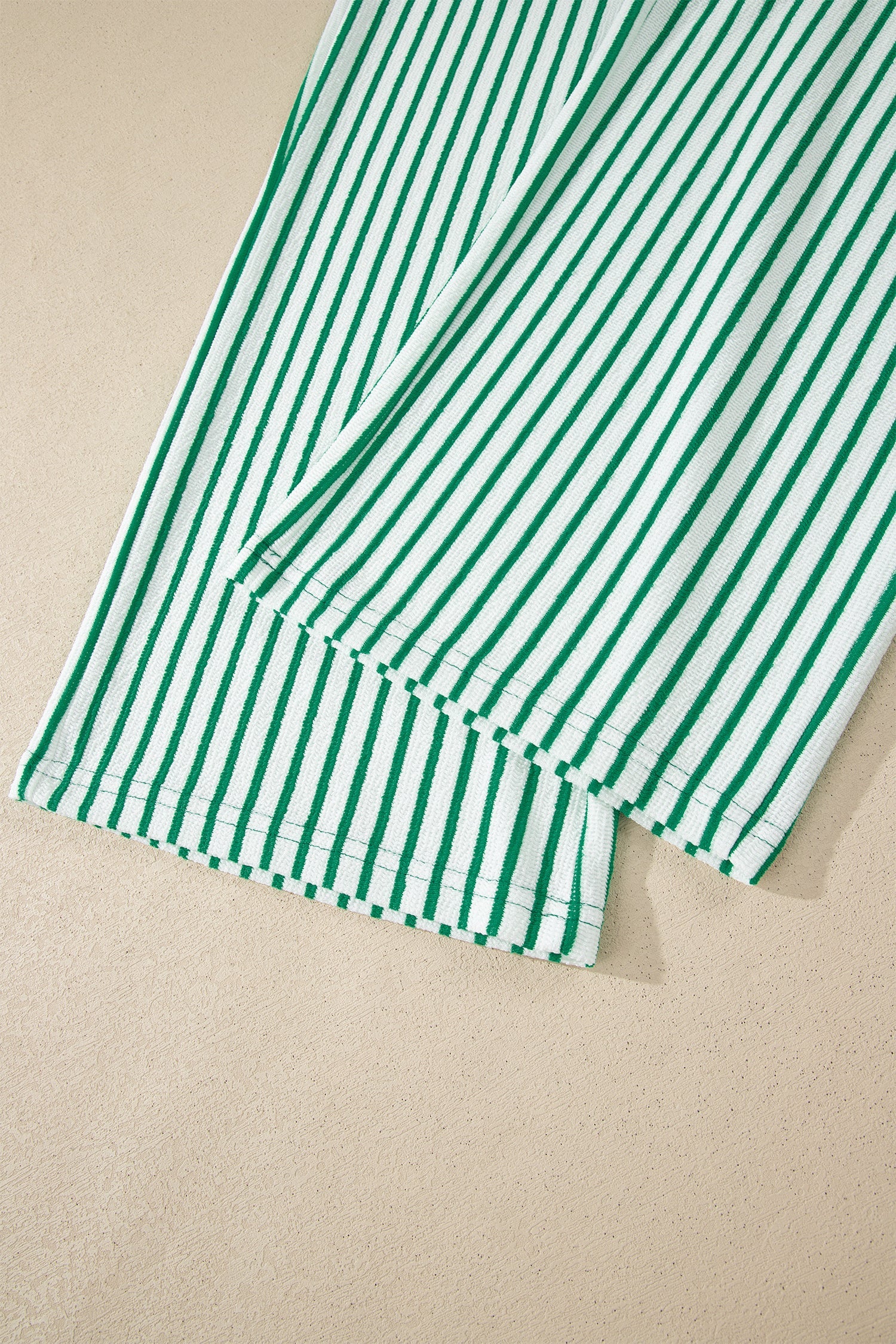 Tilly Stripe Tee & Pants Set - Green & White Casual Loungewear