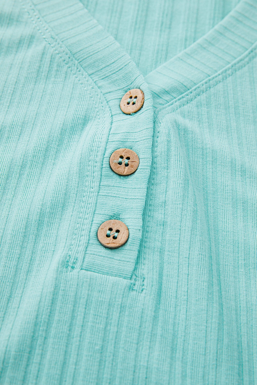 Gossamer Pink Ribbed Button V-Neck Tank Top & Shorts Set