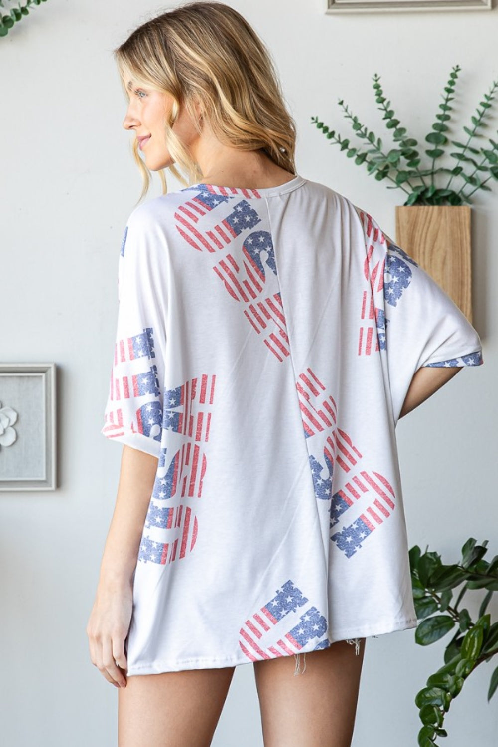 Women Letter Graphic Round Neck Short Sleeve Casual T-Shirt Top - Image 2