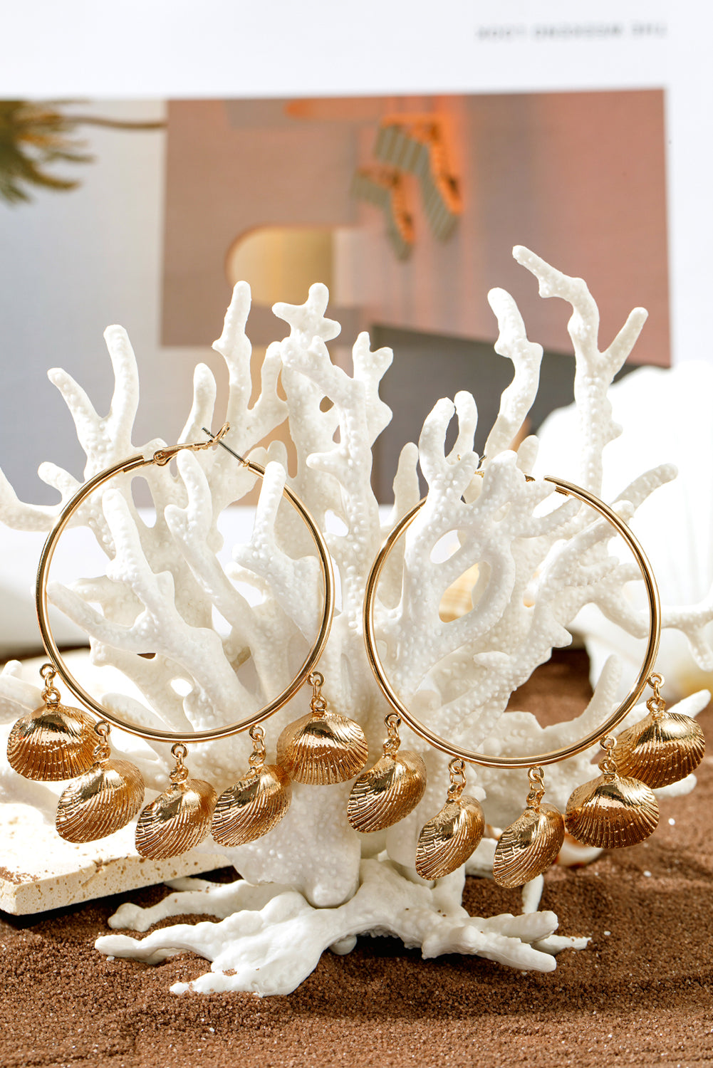 Lyra Vacation Shell Hoop Earrings