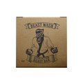 A 6oz square bar of Johnny Slicks After Action Beast Bar soap in kraft brown packaging with a gorilla design.
