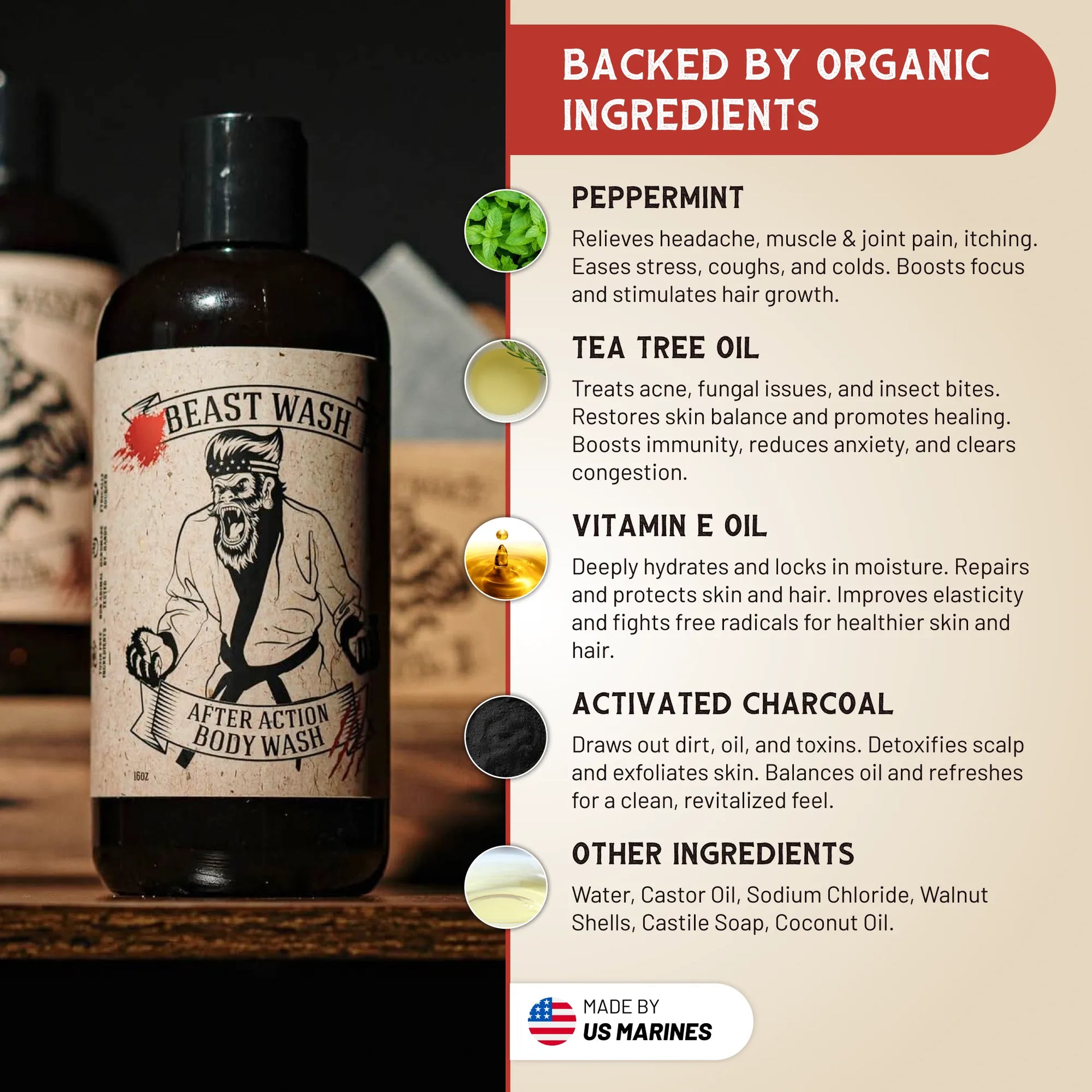 After Action Organic Anti-Bacterial Body Wash for Men - Image 3