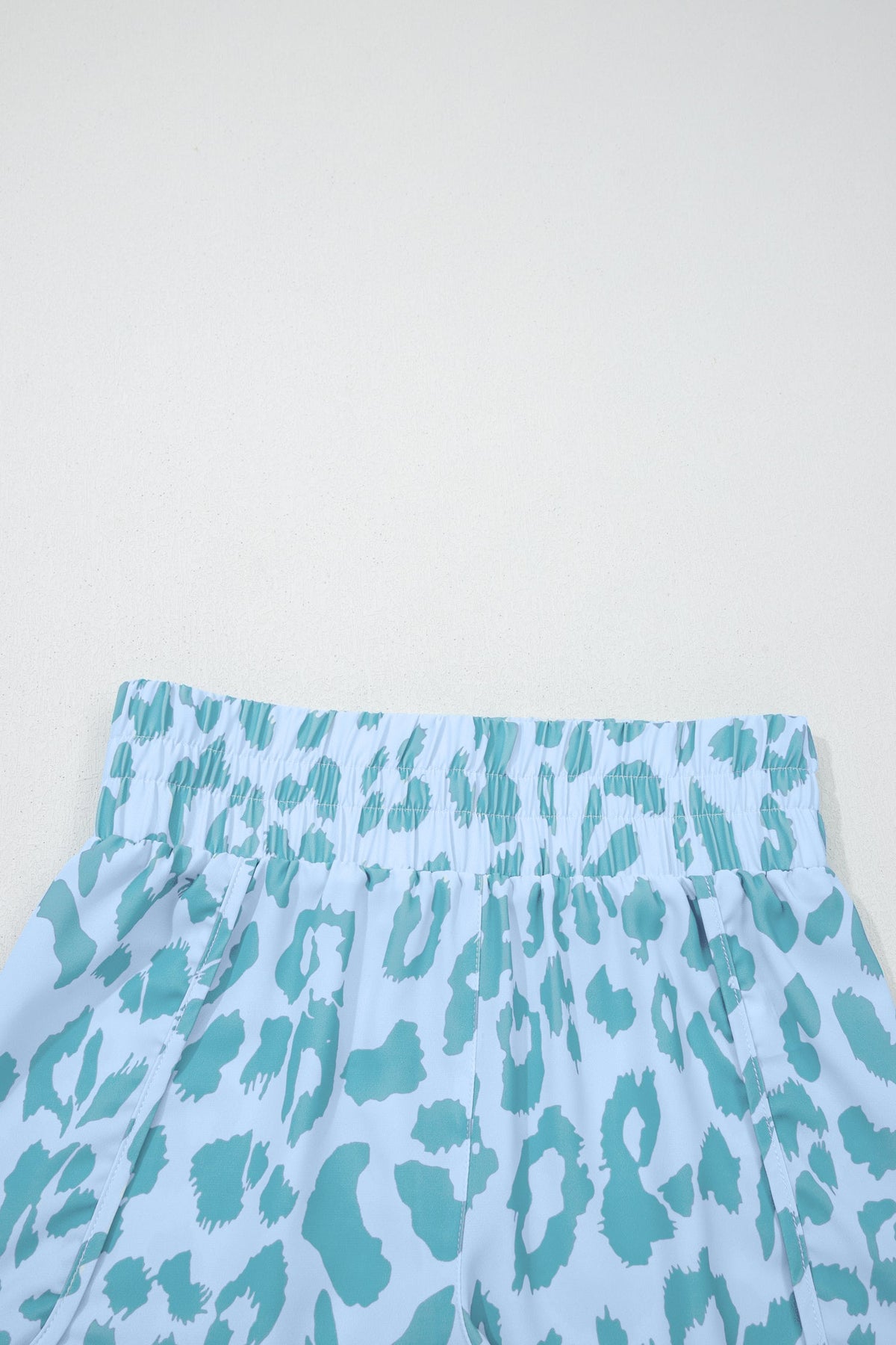 Leopard & Checker High Waist Athletic Shorts