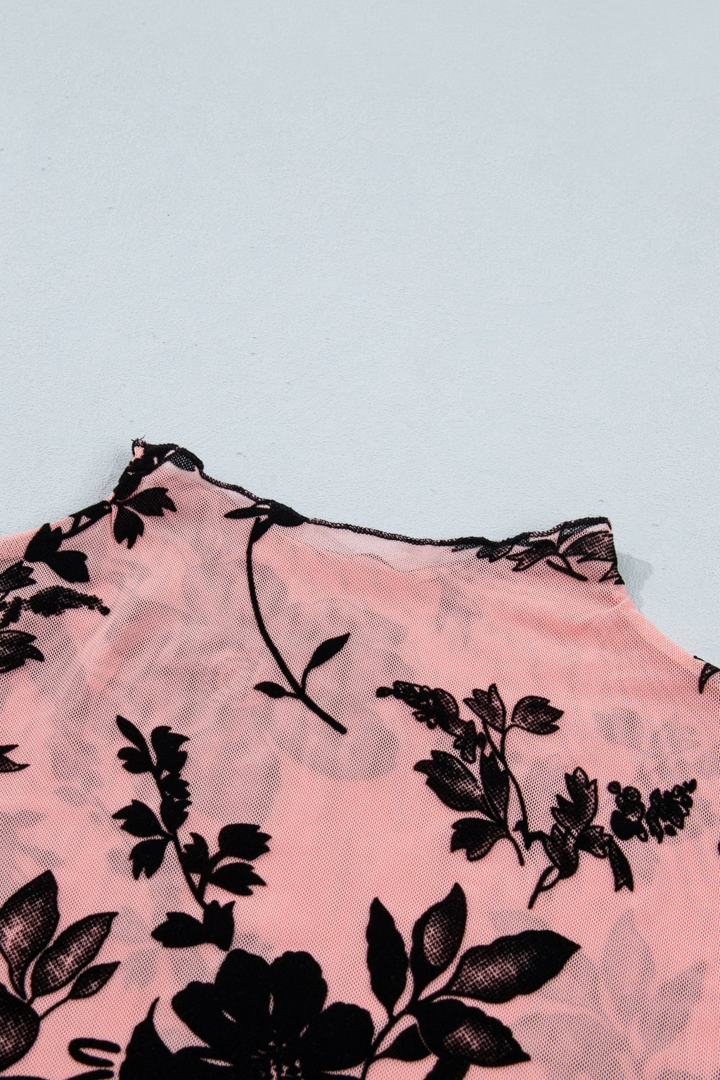 Floral Retro Mesh Long Sleeve Blouse for Women