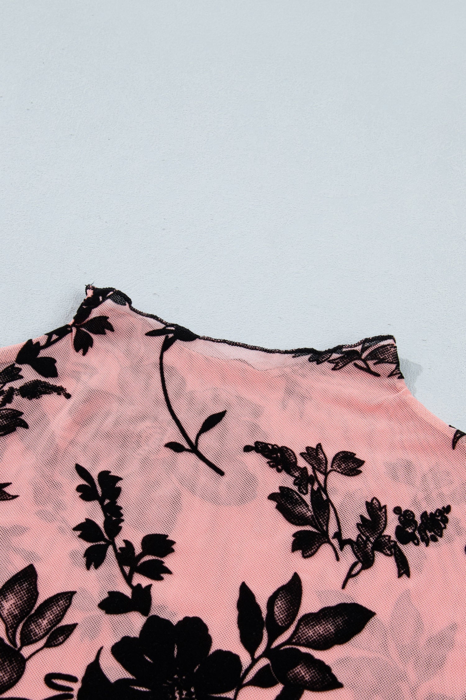Floral Retro Mesh Long Sleeve Blouse for Women