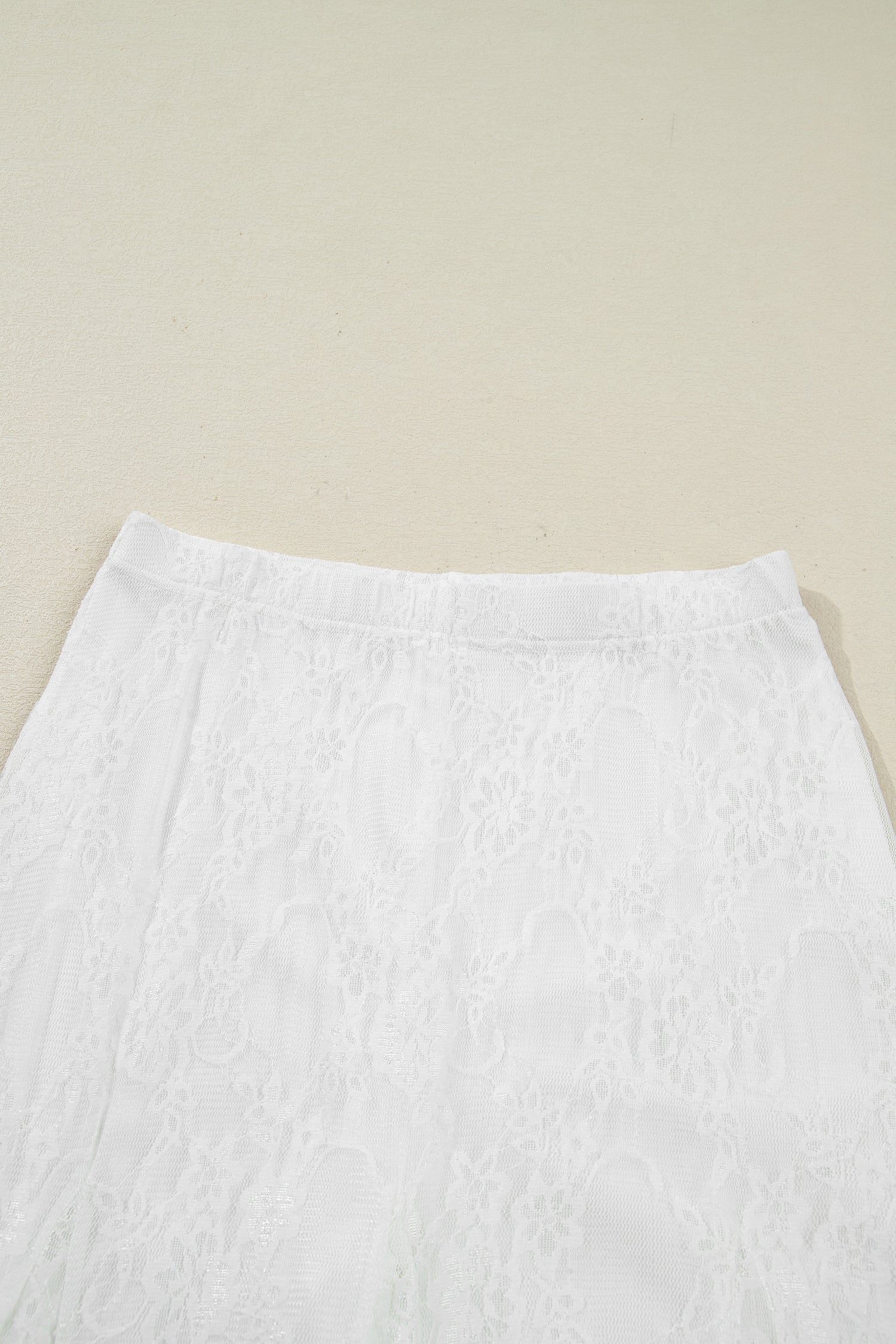 Women's Floral Lace Sheer Flowy Maxi Skirt in White