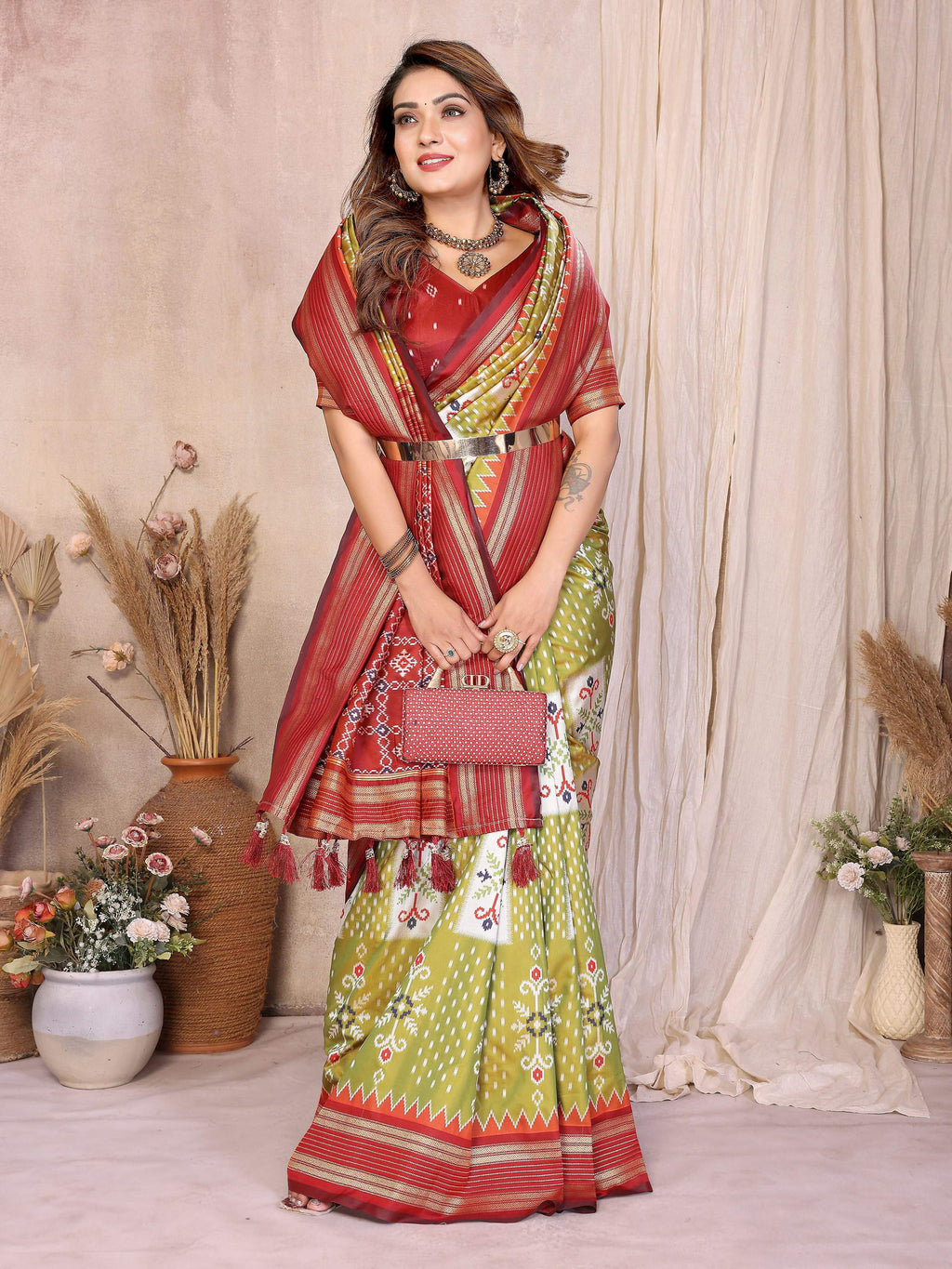 Pista Soft Silk Weaving Saree for Elegant Occasions