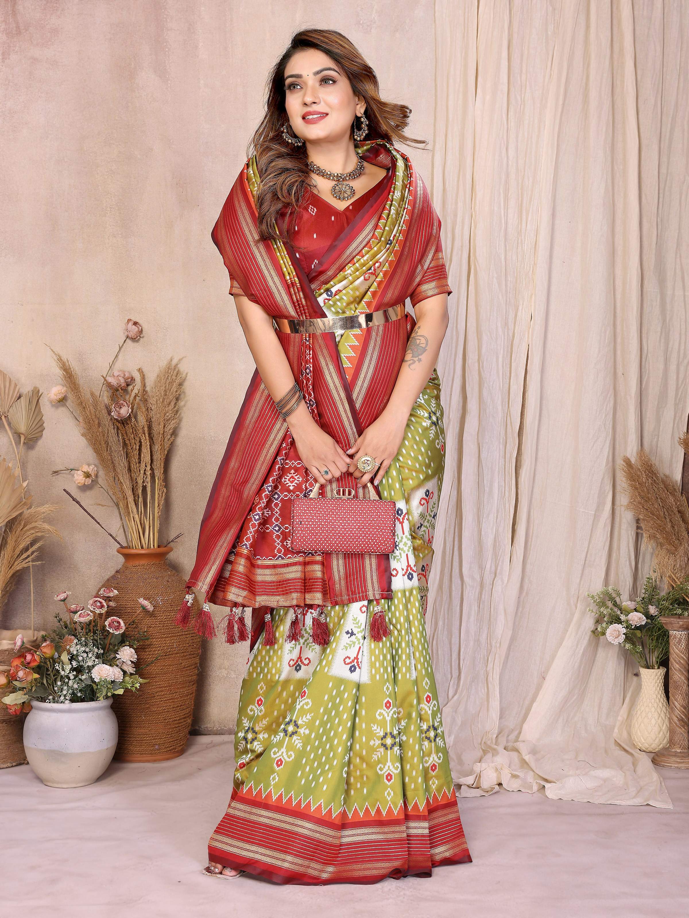 Pista Soft Silk Weaving Saree for Elegant Occasions