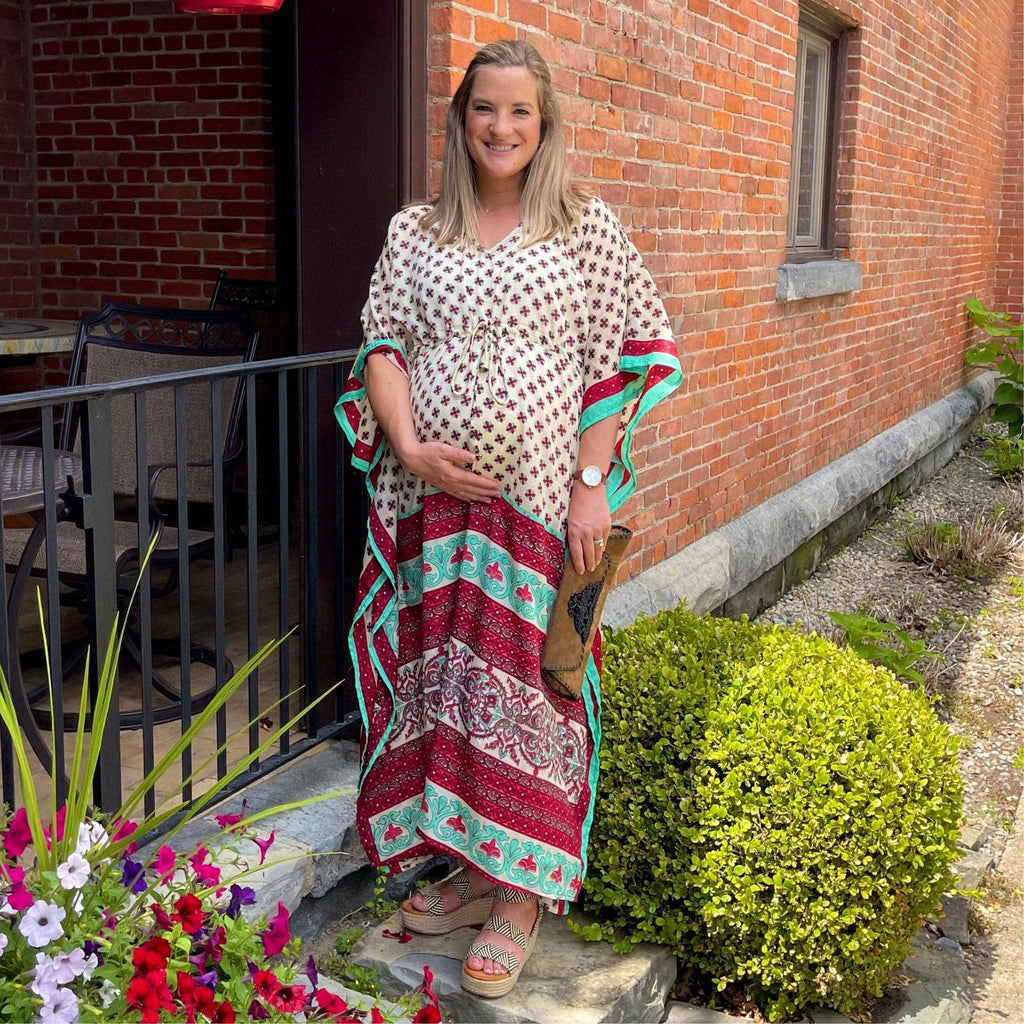 Adjustable Long Kaftan Dress - Handmade Reclaimed Sari Fabric