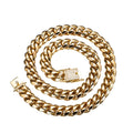 Stainless Steel Gold-colored Encrypted Flat-drill Clasp Necklace