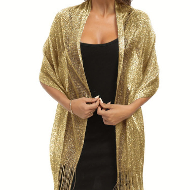Elegant Golden and Silvery Shawl