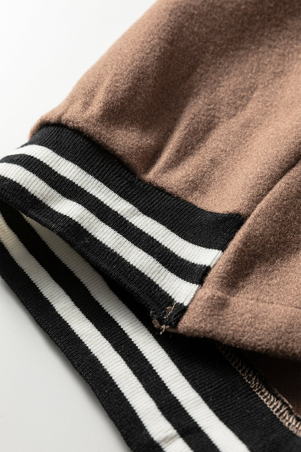 112 Four Leaf Clover Contrast Cuffed Drop Shoulder Zip Hoodie