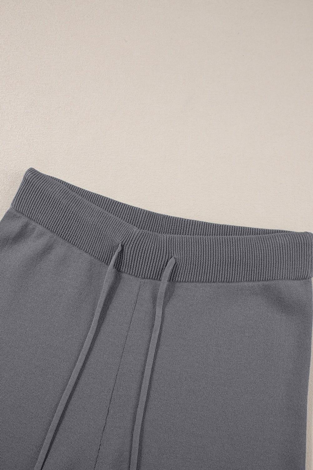 Contrast Trim Top and Drawstring Pants Set