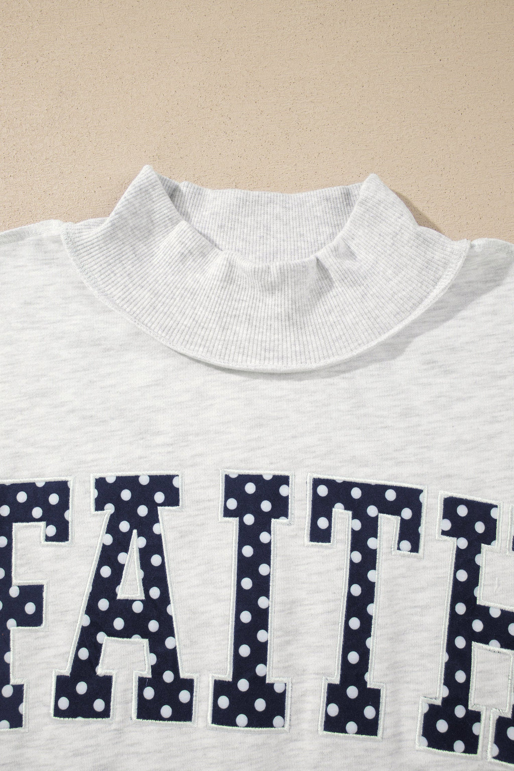 Plus Size JESUS/FAITH Letter Print Mock Neck Sweatshirt