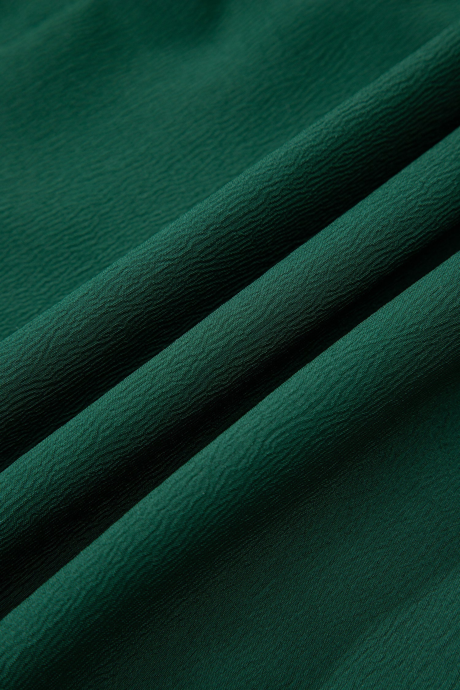 Blackish Green Solid Long Sleeve Button V Neck Tiered Maxi Dress