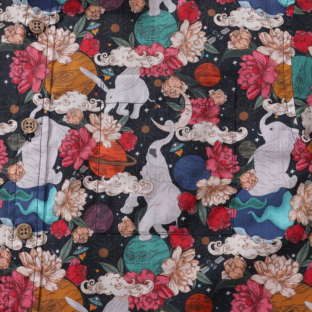 Men's Surrealist Space Short Sleeve Cotton Hawaiian Shirt