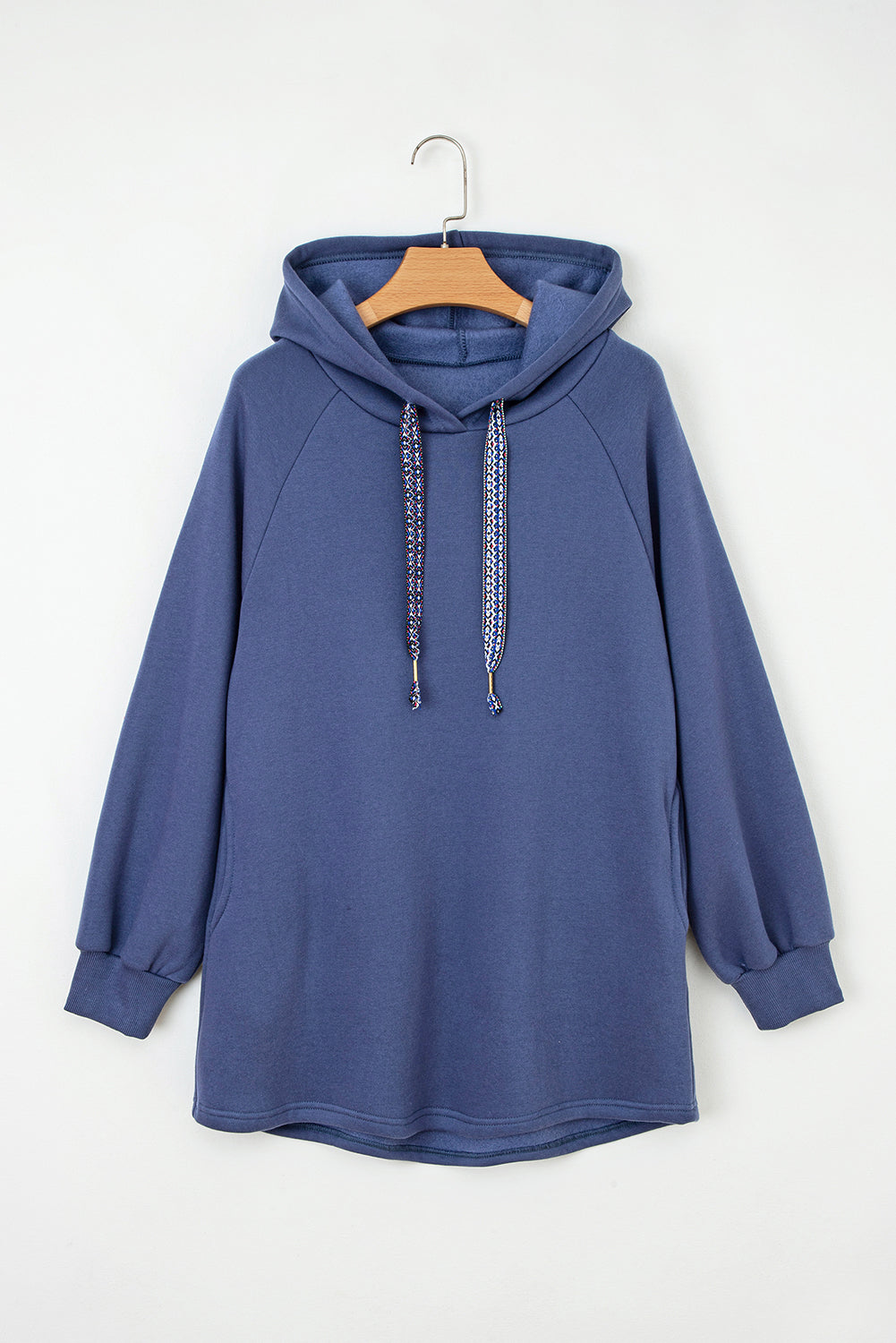 Solid Fleece Lined Drawstring Hoodie