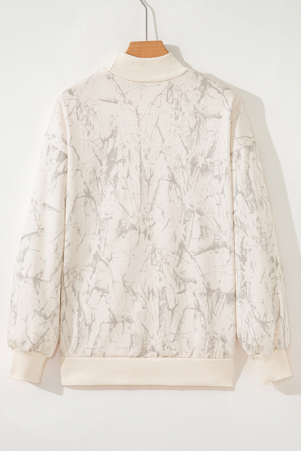 Camo Mock Neck Baggy Sweatshirt