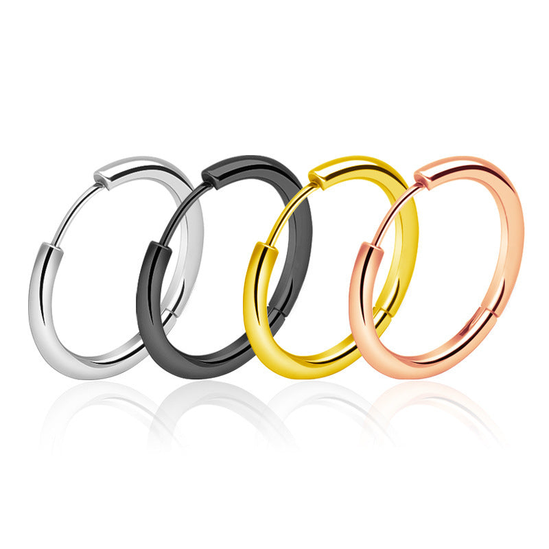 Elegant Round Stainless Steel Ear Clips For Women