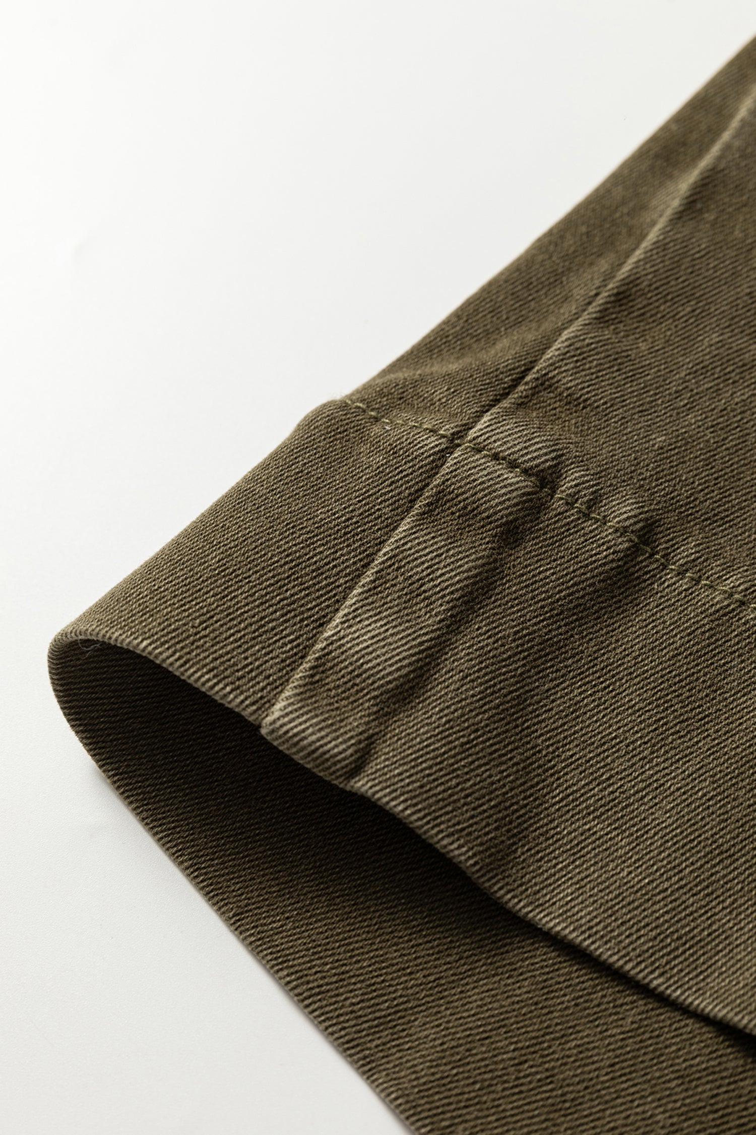 112 Jungle Green Double Waistband Loose Straight Jeans