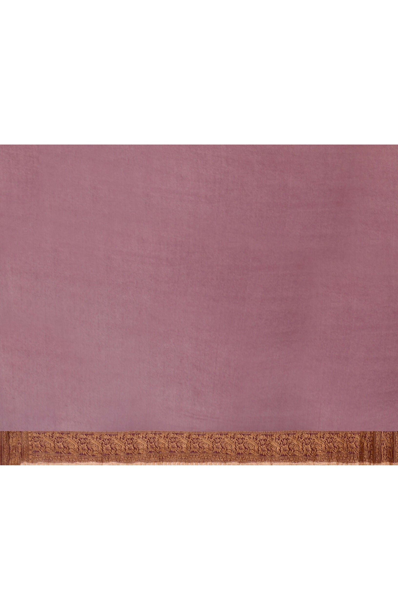 Ivory Crepe Chiffon Handloom Banarasi Silk Saree