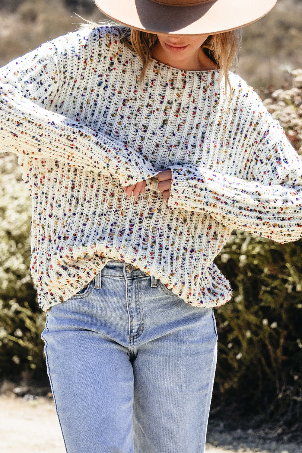 Scarlett Confetti Reversible Twist Sweater