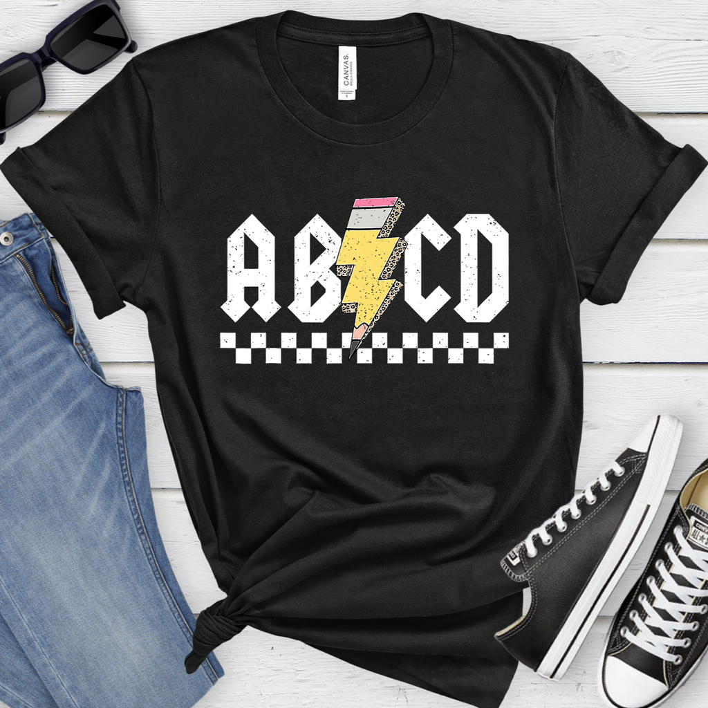 ABCD Rock n Roll Teacher Tee