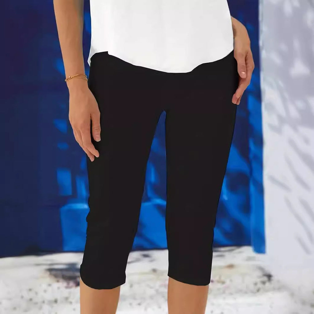 Women’s High-Rise Slim Fit Cropped Leggings in Black