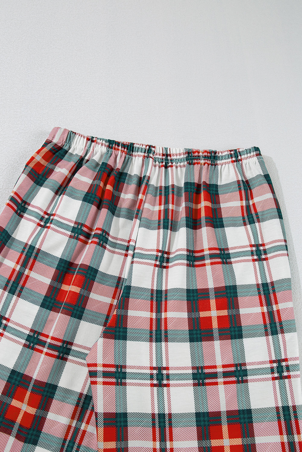 Red Plaid Christmas Pajamas Set Long Sleeve Two Piece