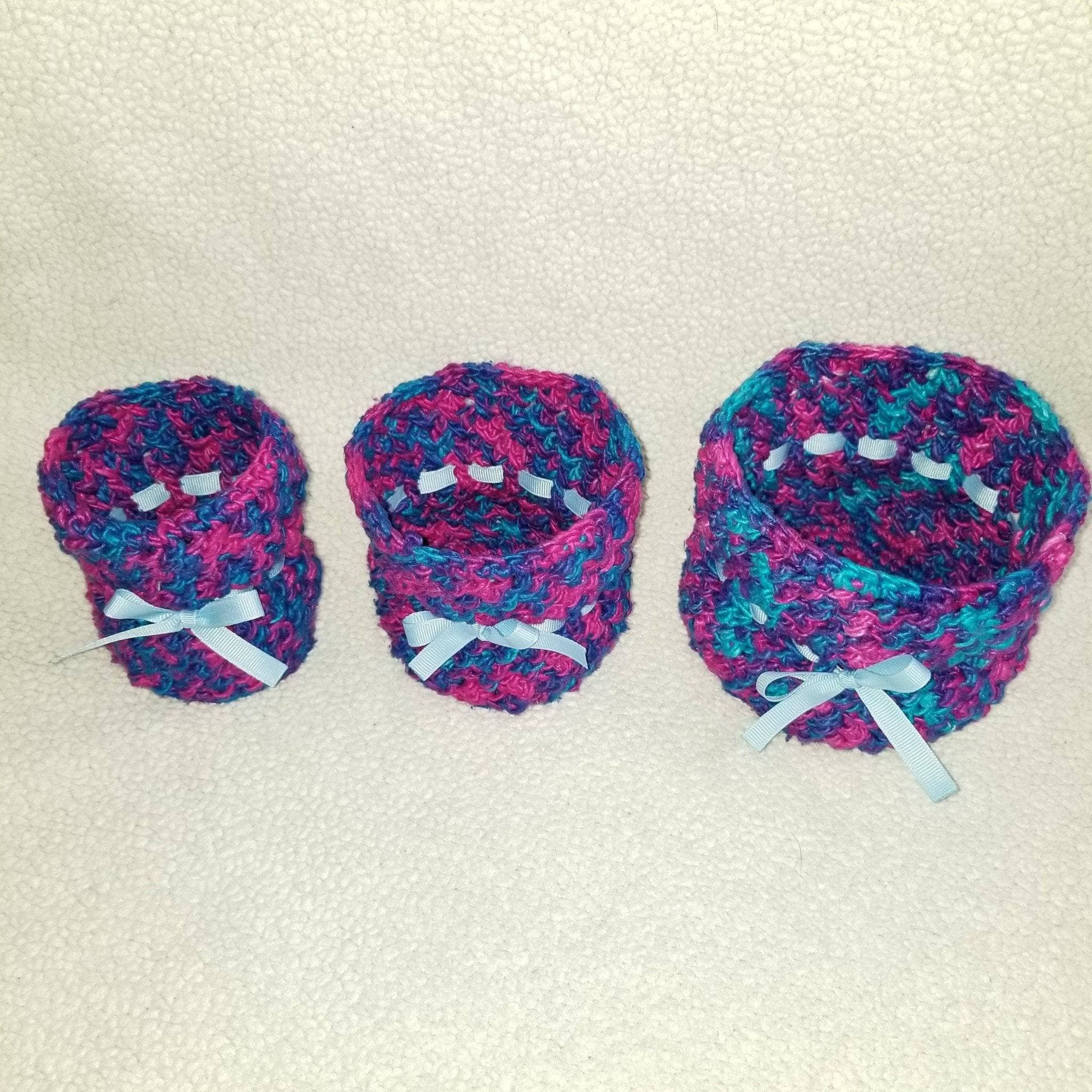Abigail Basket Trio Crochet Pattern - Set of 3