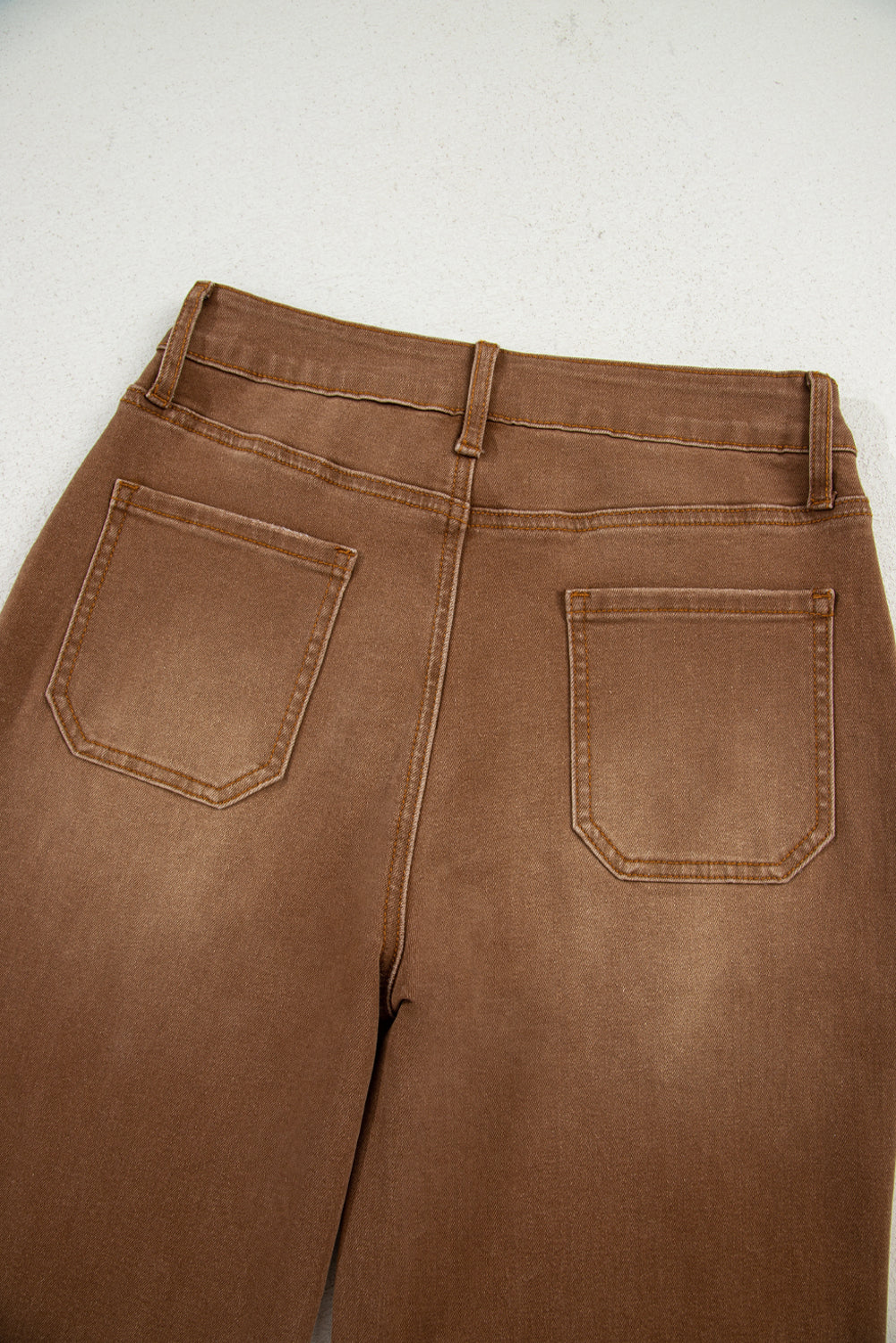 Breen Cropped High Rise Wide Leg Brown Jeans