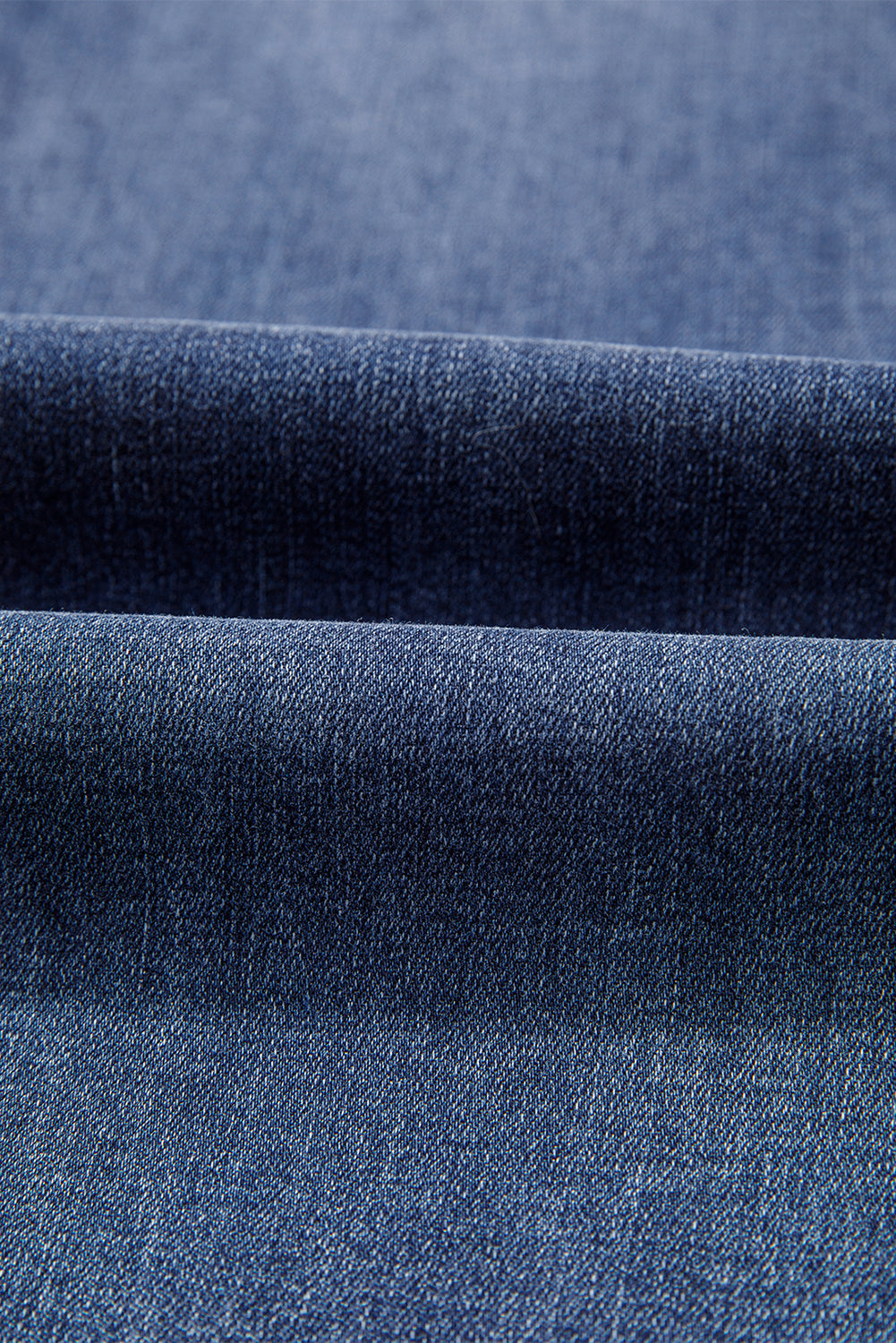 Dirty blue Button Zip High Waist Flared Hem Jeans