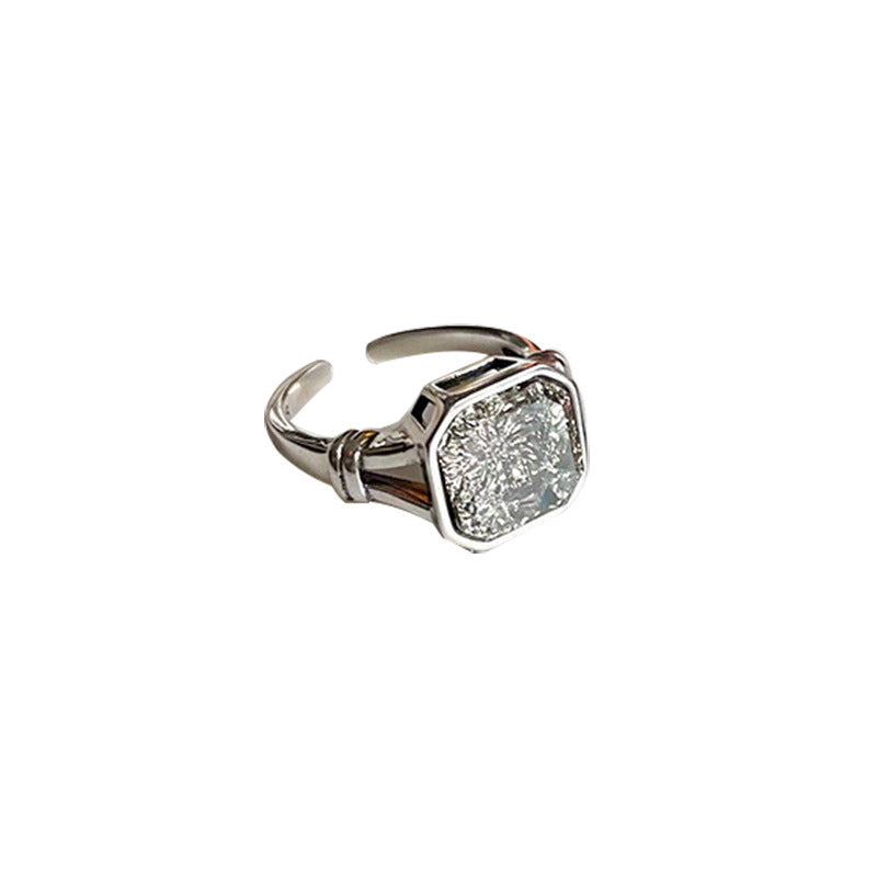Men's And Women's Square Zircon Ring