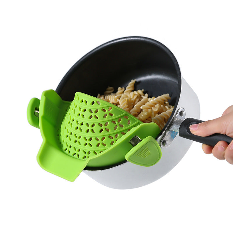 Silicone Pot Side Drain Stopper - Spill-Proof Kitchen Strainer