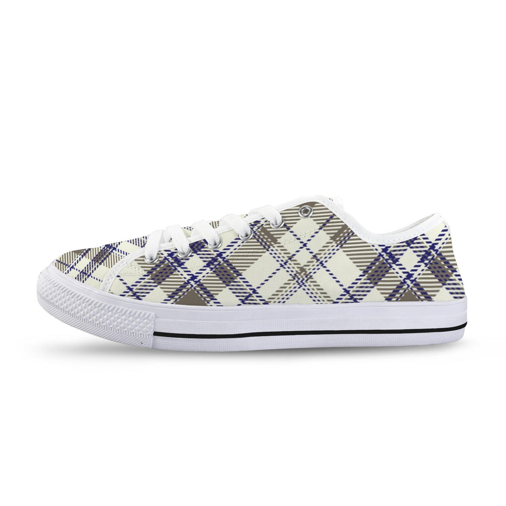 Women's Collegiate Plaid Canvas Low Top Sneakers - Image 5