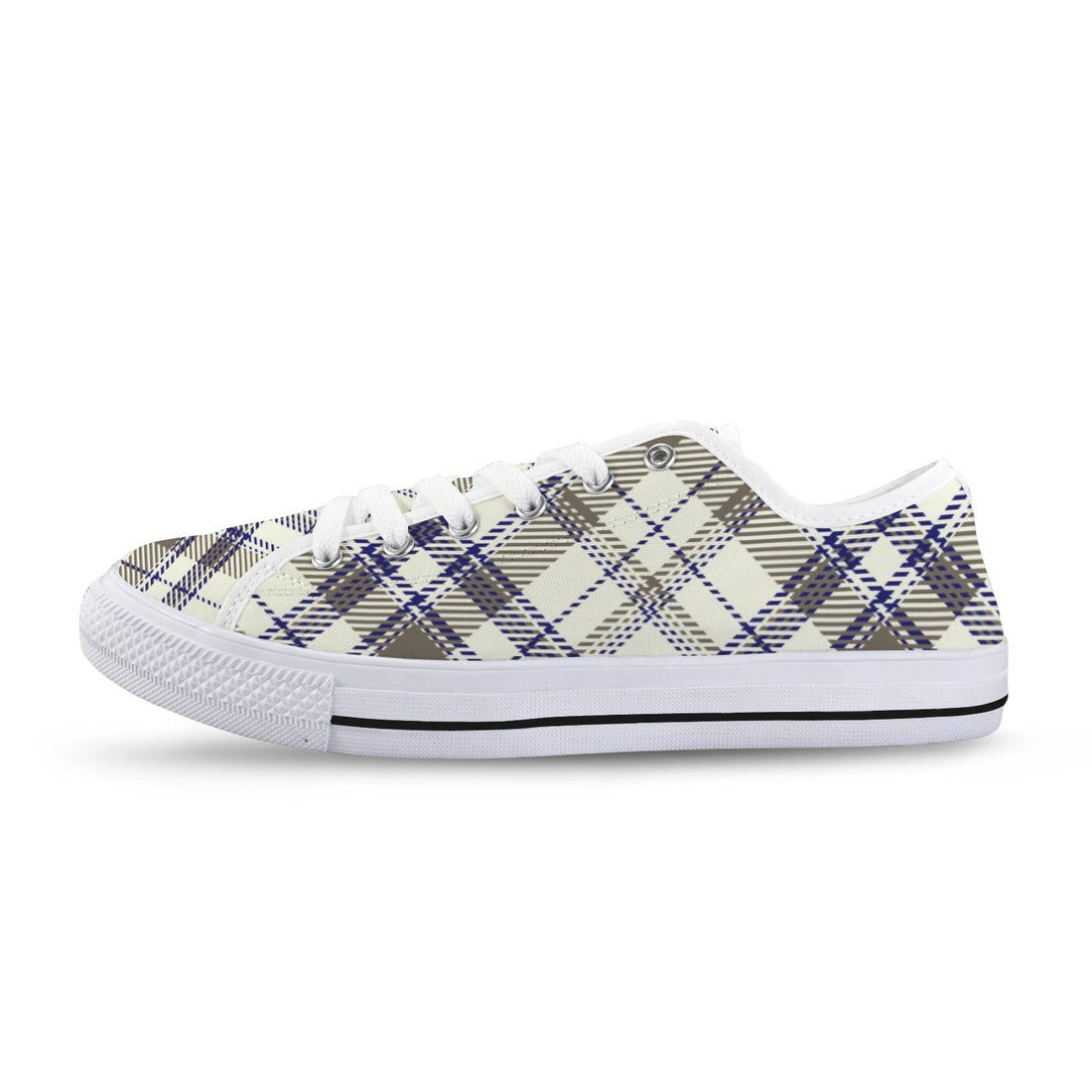 Women's Collegiate Plaid Canvas Low Top Sneakers - Image 5