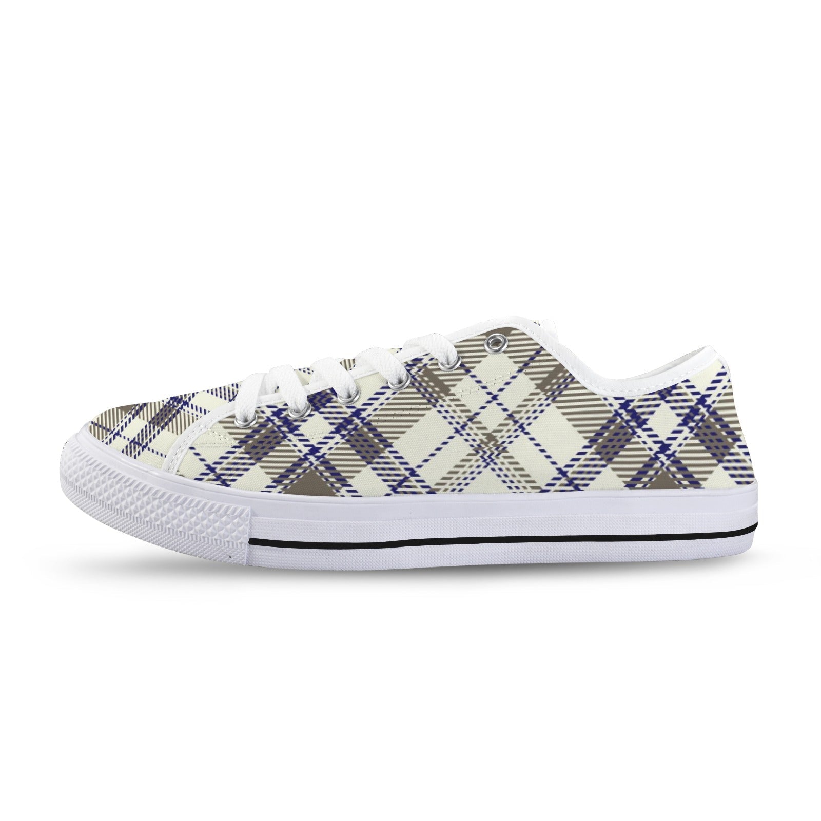 Women's Collegiate Plaid Canvas Low Top Sneakers - Image 5