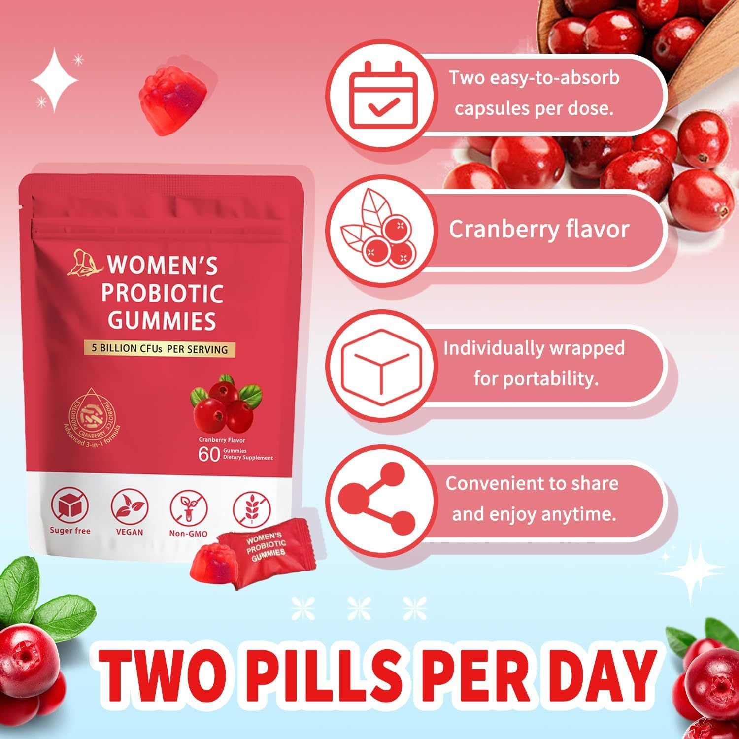 Cranberry Womens Probiotic Gummies