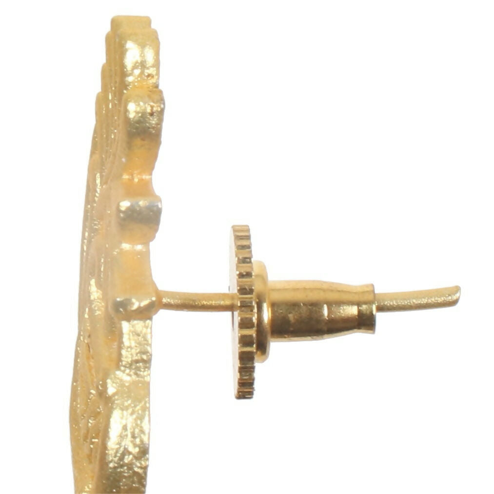 Matte Gold Brass Statement Earrings for Elegant Occasions
