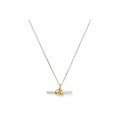 Gold And Silver Double T-shaped Horizontal Necklace