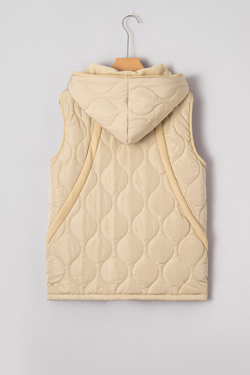 Solid Quilted Fleece Lined Zip Up Jacket Vest