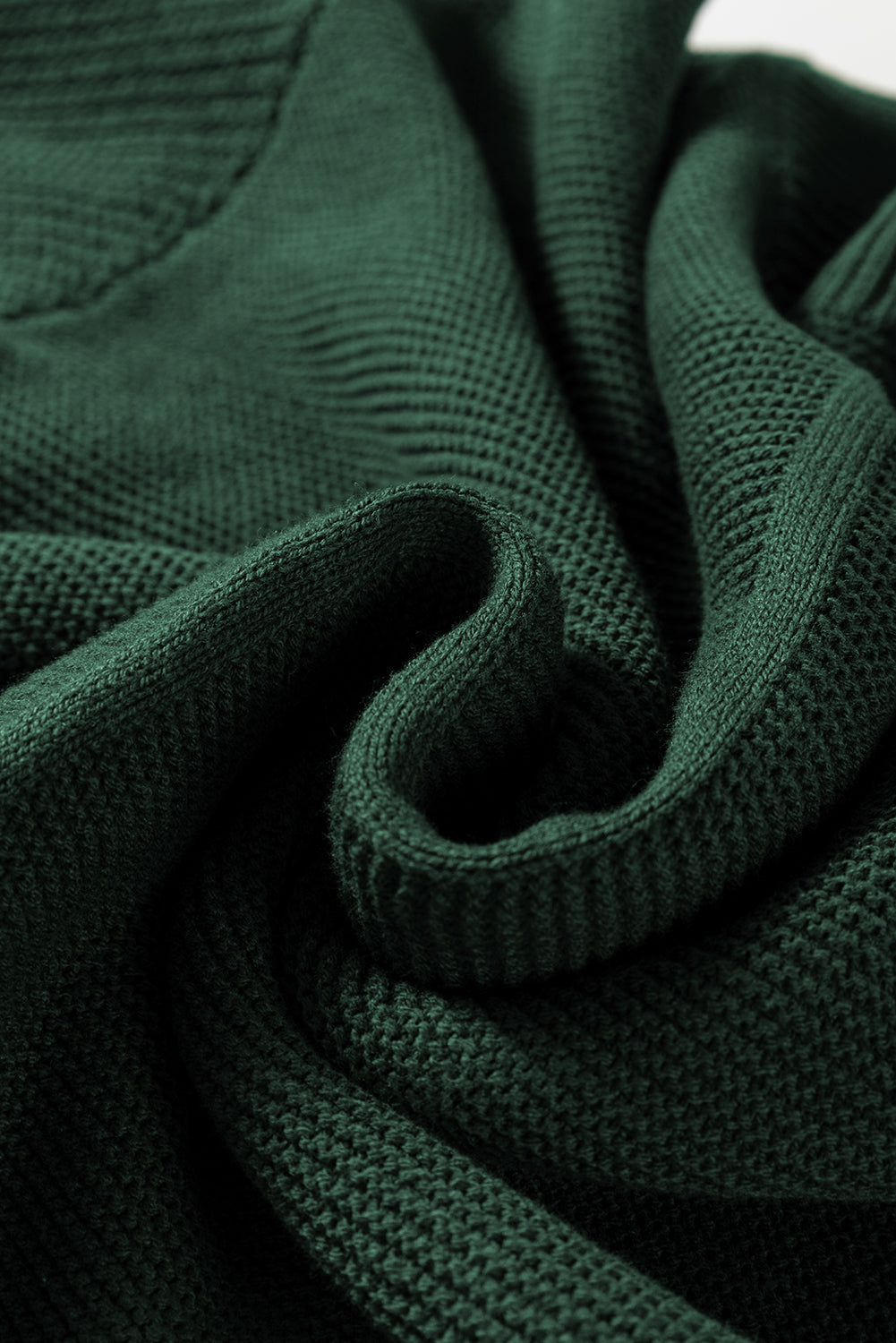 Solid Front Seam Drop Shoulder Sweater