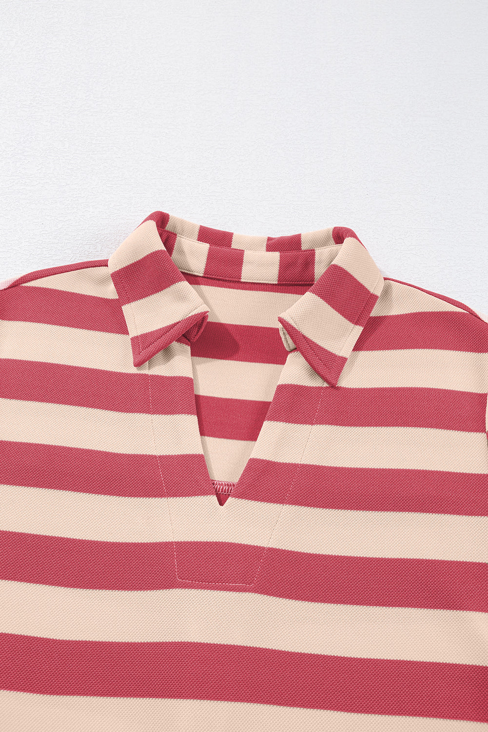Contrast Striped Collar Long Sleeve Mini Dress in Knit Fabric
