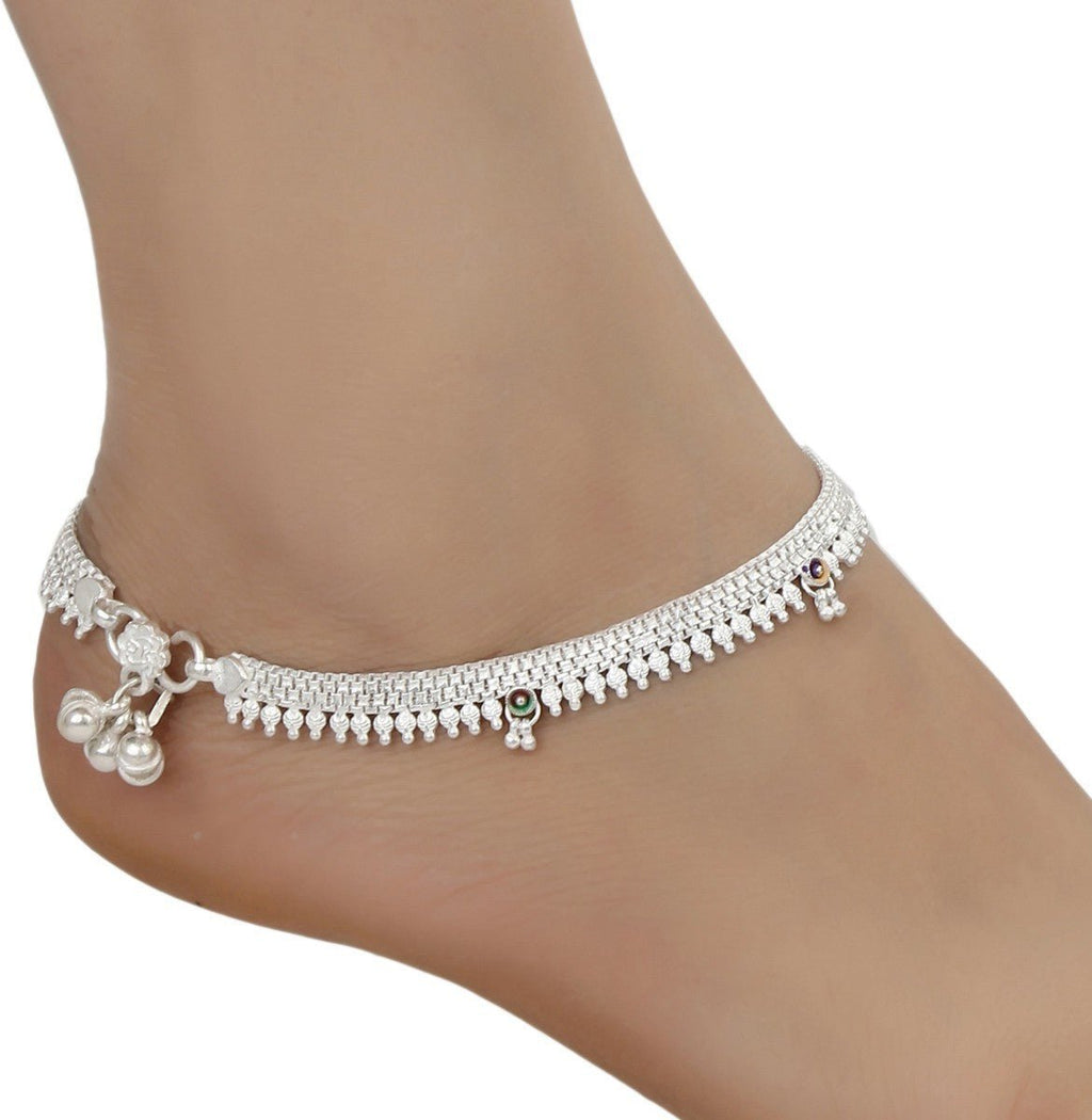 Traditional Silver Plated Ethnic Payal Foot Chain Accessory