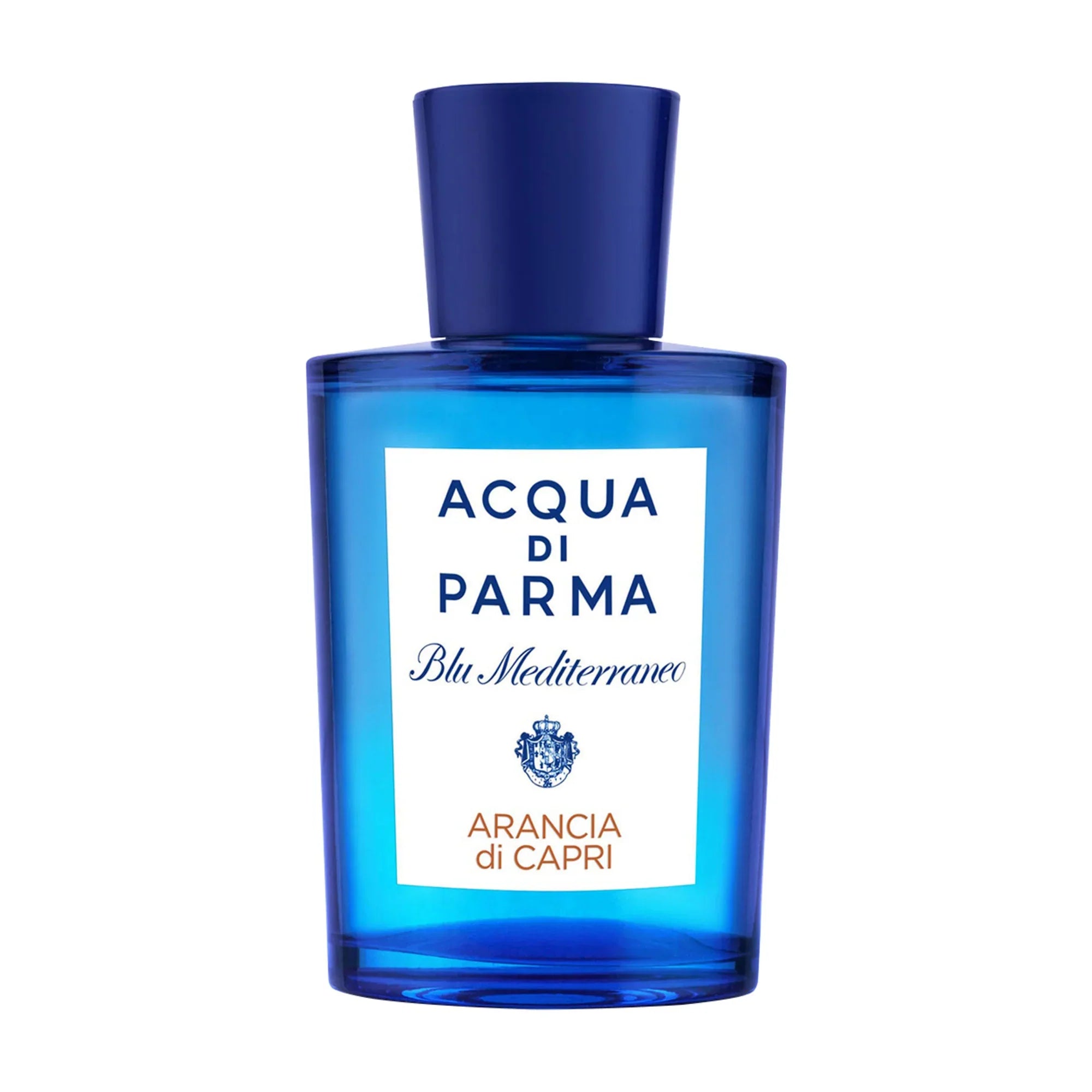 Acqua di Parma Blu Mediterraneo Arancia di Capri Eau de Toilette in a signature blue glass bottle.