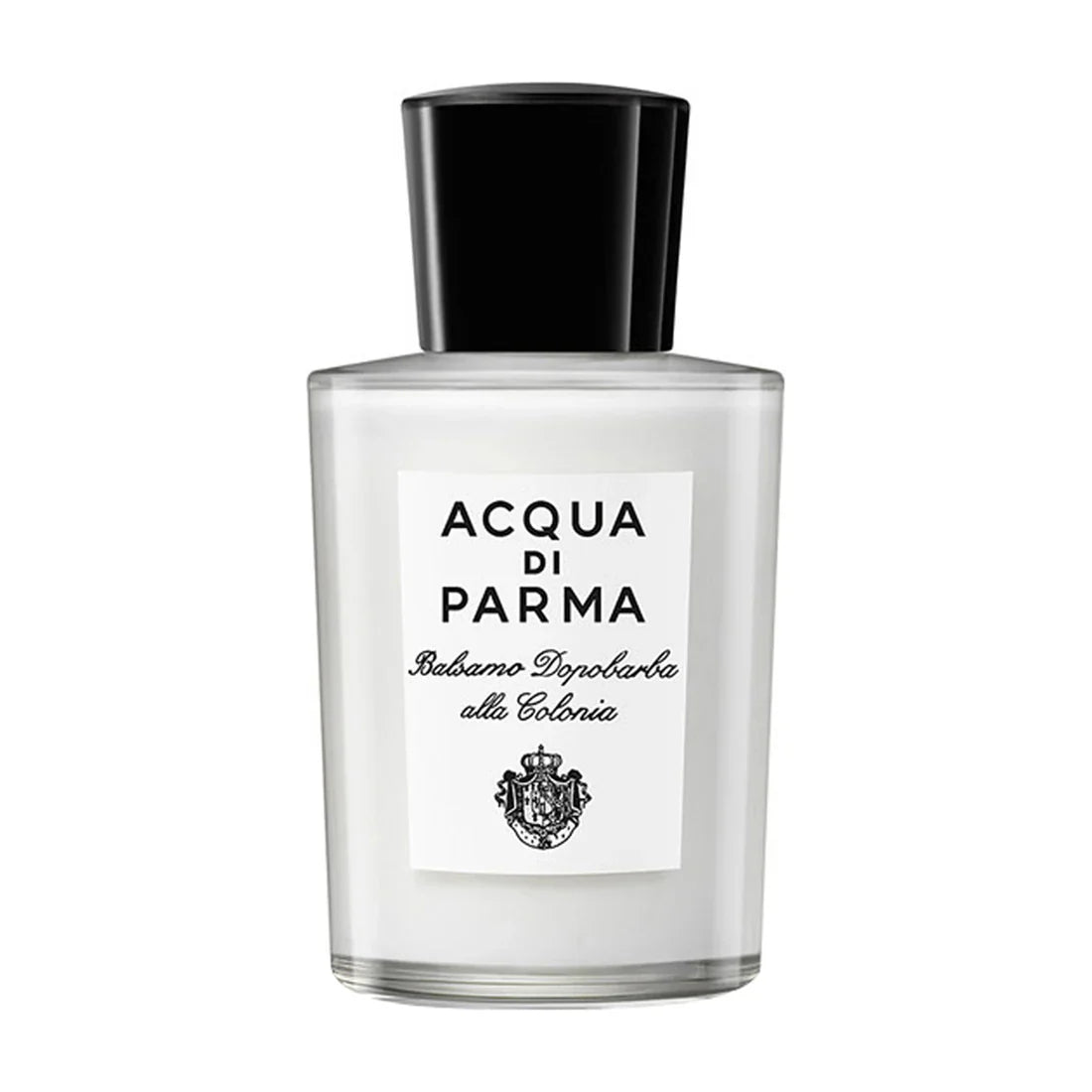 Acqua di Parma Colonia After Shave Balm in black and white minimalist packaging, 3.4 OZ size.