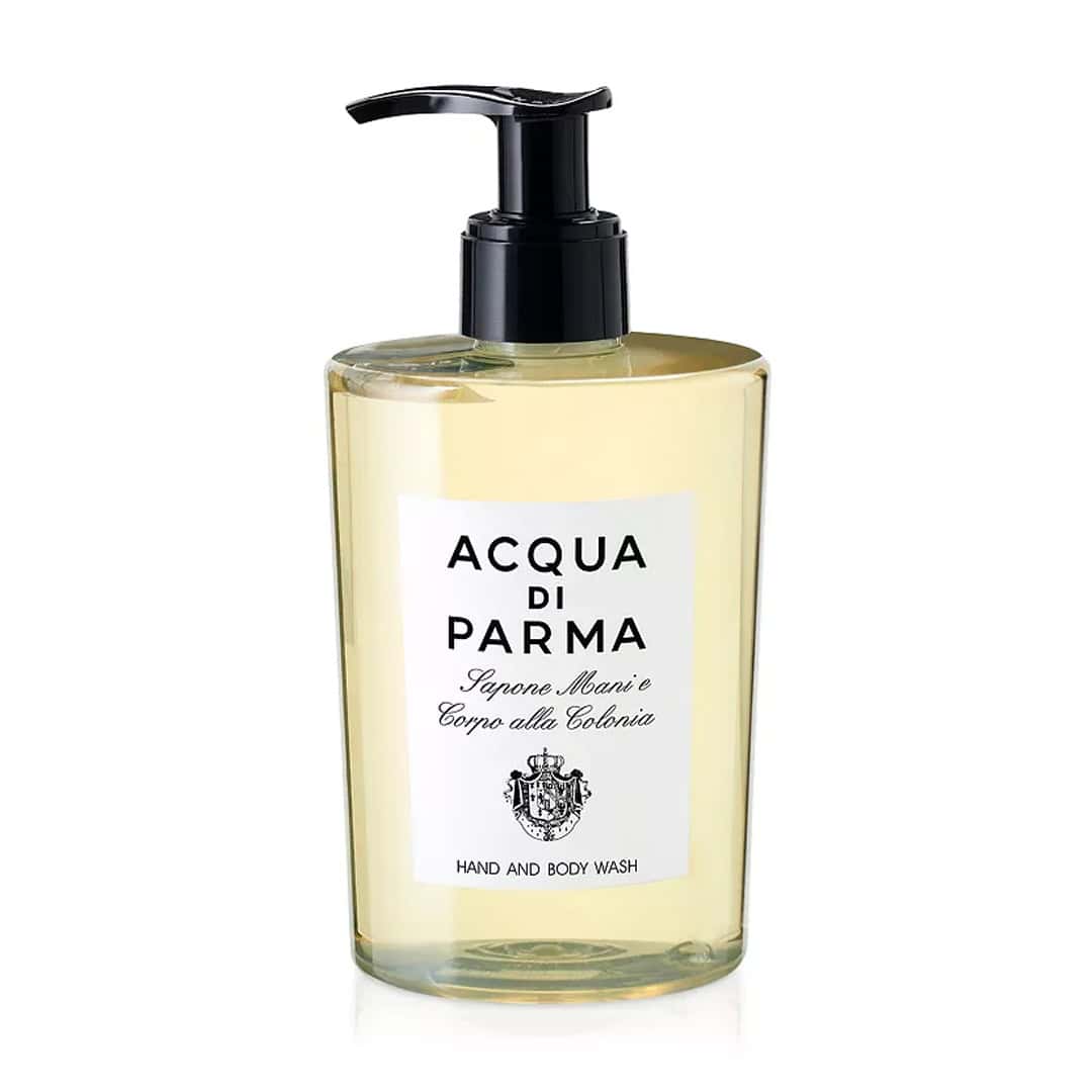 Acqua di Parma Colonia Hand & Body Wash in a clear bottle with pump dispenser
