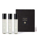 Acqua di Parma Signatures Trasp Discovery Set featuring three 12ml glass perfume vials in a box.