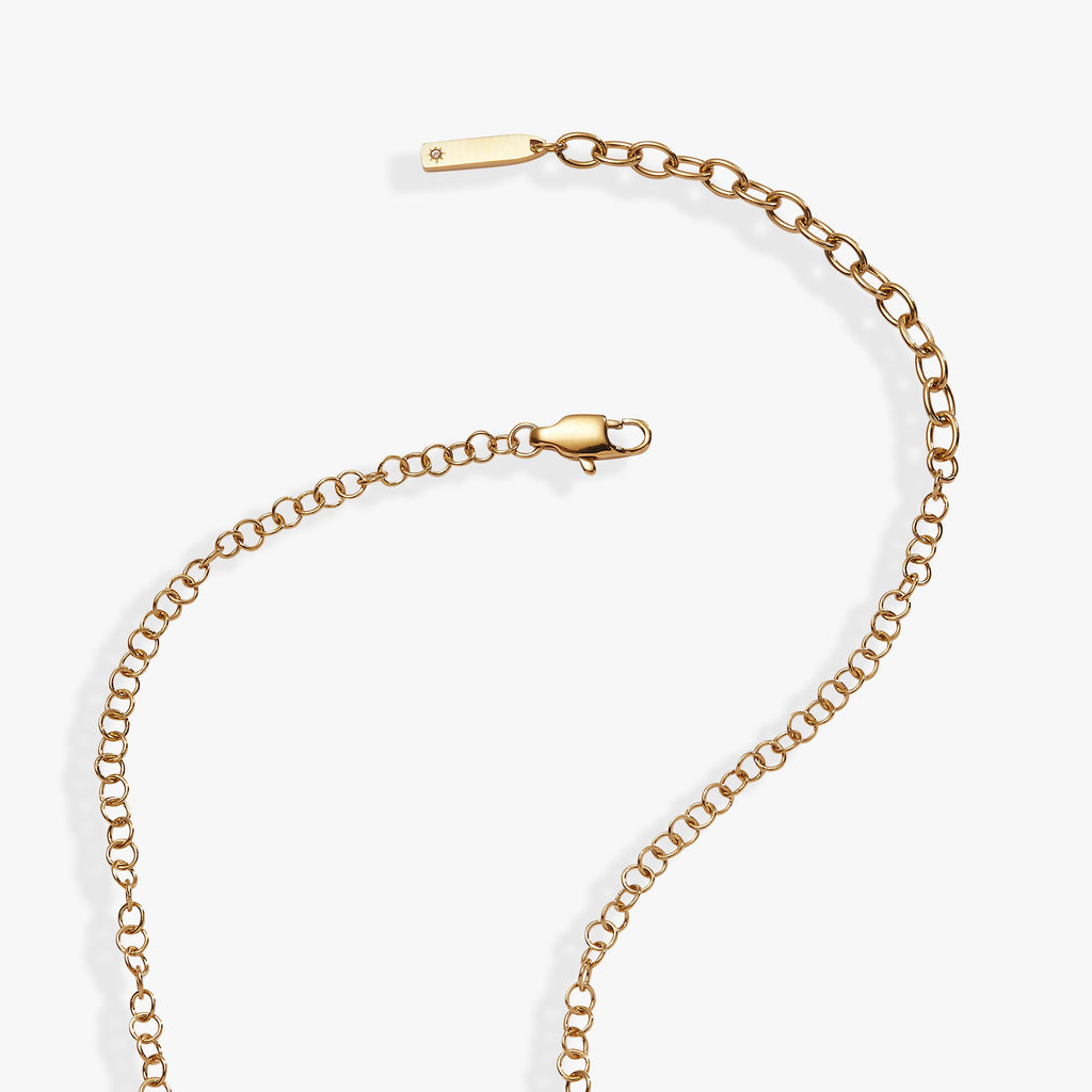 Sister Hidden Message Acrostic Crystal Necklace in Gold